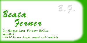 beata ferner business card